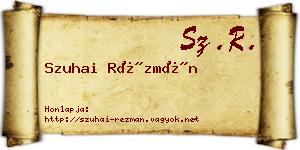 Szuhai Rézmán névjegykártya